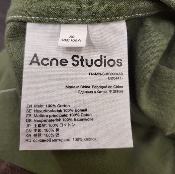 ACNE STUDIOS Cotton Three-Quarter Sleeve Shirt - Picture 8 of 8